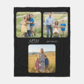 Mom Established Black Script 3 Photo Fleecedecke (Vorderseite)