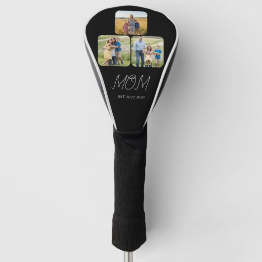 Mom Established Black Script 3 Photo   Golf Headcover (Vorderseite)