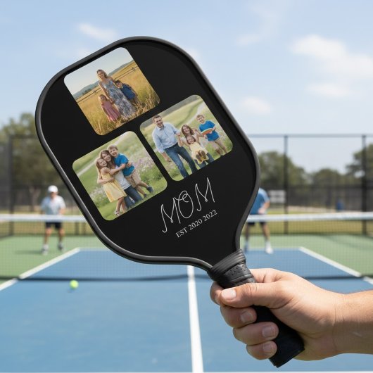 Mom Established Black Script 3 Photo   Pickleball Schläger