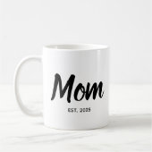  Mom Established Black Script Custom Year Kaffeetasse (Links)