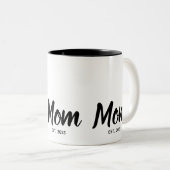 Mom Established Black Script Custom Year Zweifarbige Tasse (VorderseiteRechts)