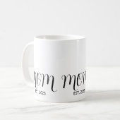 Mom Established Black Script New Mom Gift  Kaffeetasse (Vorderseite Links)