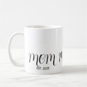 Mom Established Black Script New Mom Gift  Kaffeetasse (Links)