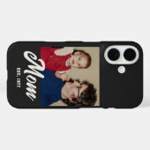 Mom Established Black Script Photo Case-Mate iPhone Hülle (Rückseite (Horizontal))