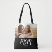 Mom Established Black Script Photo Tasche (Vorderseite)