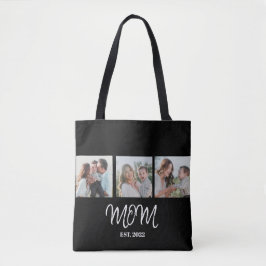 Mom Established, Black Script, Photo Tote Bag Tasche