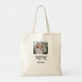 Mom Established, Black Script, Photo Tote Bag Tragetasche (Rückseite)