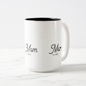 Mom Established Black Script Zweifarbige Tasse (VorderseiteRechts)