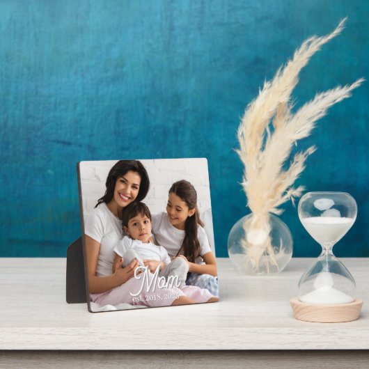 Mom Established Black White Script Photo Fotoplatte (InSitu)