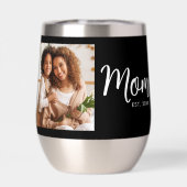 Mom Established Date Black Photo White Script Gift (Rückseite)