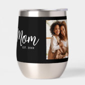 Mom Established Date Black Photo White Script Gift (Links)