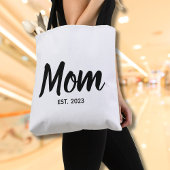  Mom Established Date Black Script Custom Text Tasche