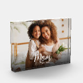 Mom Established Date Custom White Script Modern Fotoblock (Links)