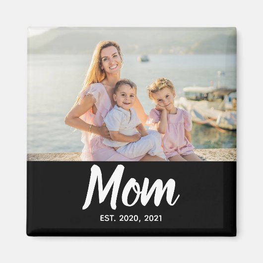 Mom Established Date Mother's Day Photo Magnet (Vorne)