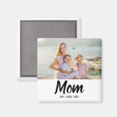 Mom Established Date Mother's Day Photo Magnet (Vorderseite/Rückseite)