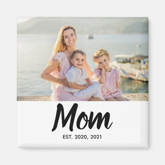 Mom Established Date Mother's Day Photo Magnet (Vorne)