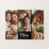 Mom Established Date Script 3 Photo Bold Modern Puzzle (Horizontal)