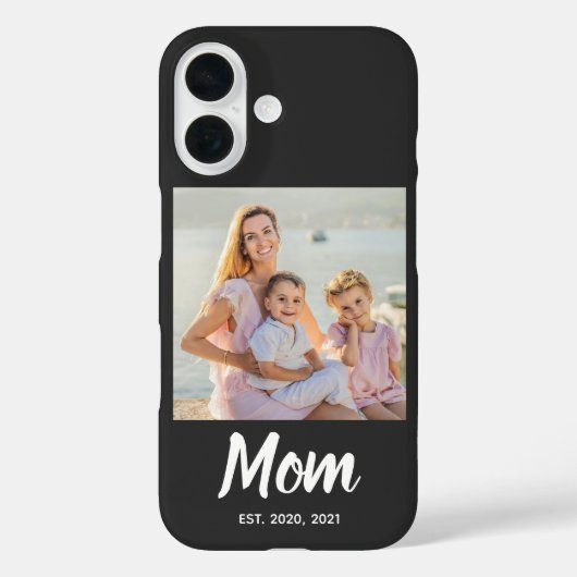 Mom Established Datum Foto Schrift Case-Mate iPhone Hülle (Rückseite)