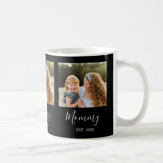 Mom Established Elegant 3 Photo Script Black Kaffeetasse (Rechts)