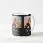 Mom Established Elegant Photo Script Black Kaffeetasse (VorderseiteRechts)