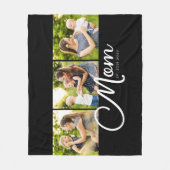 Mom Established Elegant Script Black 3 Photo  Fleecedecke (Vorderseite)