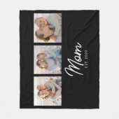 Mom Established Elegant Script Black 3 Photo Fleecedecke (Vorderseite)