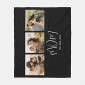 Mom Established Elegant Script Black 3 Photo Fleecedecke (Vorderseite)