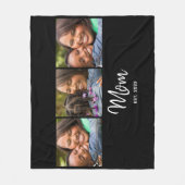 Mom Established Elegant Script Black 3 Photo Fleecedecke (Vorderseite)