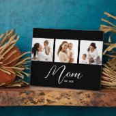 Mom Established Elegant Script Black 3 Photo Fotoplatte (Seite)