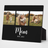 Mom Established Elegant Script Black 3 Photo Fotoplatte (Seite)