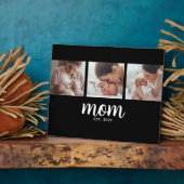 Mom Established Elegant Script Black 3 Photo Fotoplatte (Seite)