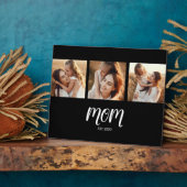 Mom Established Elegant Script Black 3 Photo Fotoplatte (Seite)
