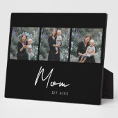 Mom Established Elegant Script Black 3 Photo Fotoplatte (Seite)