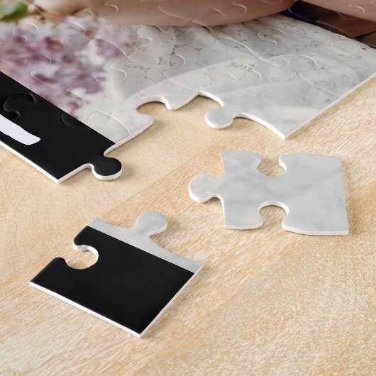 Mom Established Elegant Script Black 3 Photo  Puzzle (Seite)