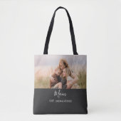 Mom Established Elegant Script Photo Tasche (Vorderseite)