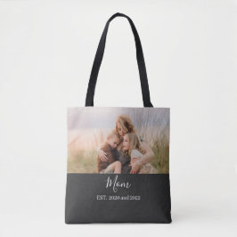 Mom Established Elegant Script Photo Tasche