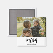 Mom Established Est. Photo Mother's Day Magnet (Vorderseite/Rückseite)