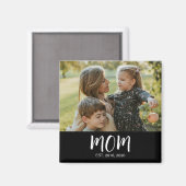 Mom Established Est. Photo Mother's Day Magnet (Vorderseite/Rückseite)