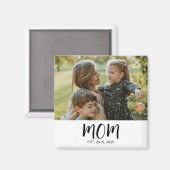 Mom Established Est. Photo Mother's Day Magnet (Vorderseite/Rückseite)