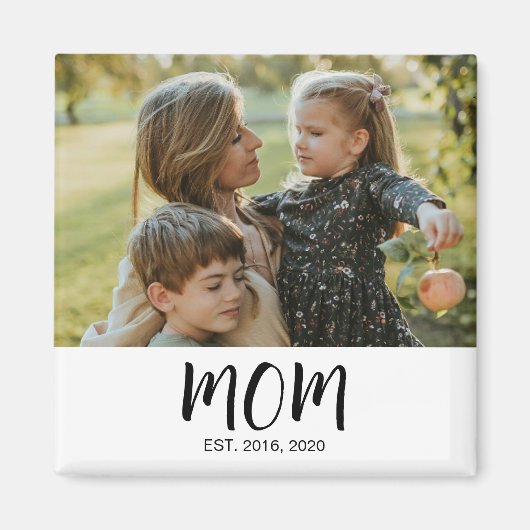 Mom Established Est. Photo Mother's Day Magnet (Vorne)