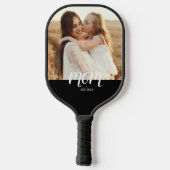 Mom Established Fun Script Photo Pickleball Paddle (Rückseite)