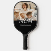 Mom Established Fun Script Photo Pickleball Schläger (Rückseite)