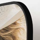 Mom Established Fun Script Photo Pickleball Schläger (Linke Seite)