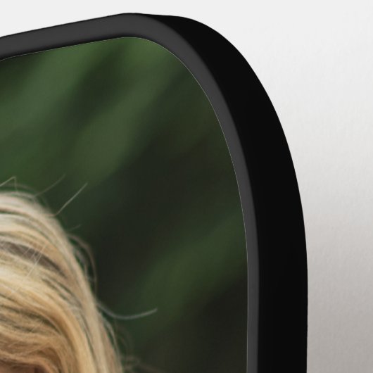 Mom Established Fun Script Photo Pickleball Schläger (Linke Seite)