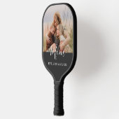 Mom Established Fun Script Photo Pickleball Schläger (Links)