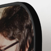 Mom Established Fun Script Photo Pickleball Schläger (Linke Seite)