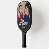 Mom Established Fun Script Photo Pickleball Schläger (Links)