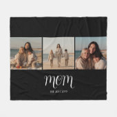 Mom Established Graceful Script Black 3 Photo Fleecedecke (Vorderseite (Horizontal))