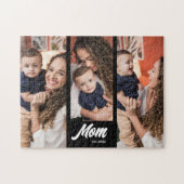 Mom Established Modern Black Photo Puzzle (Horizontal)