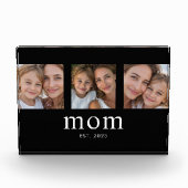 Mom Established Modern Bold Minimal Black 3 Photo Fotoblock (Vorderseite)